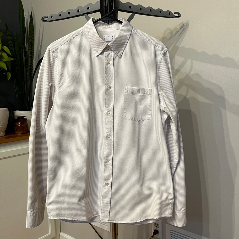 Asket The Oxford - Grey Stripe, M, Reg